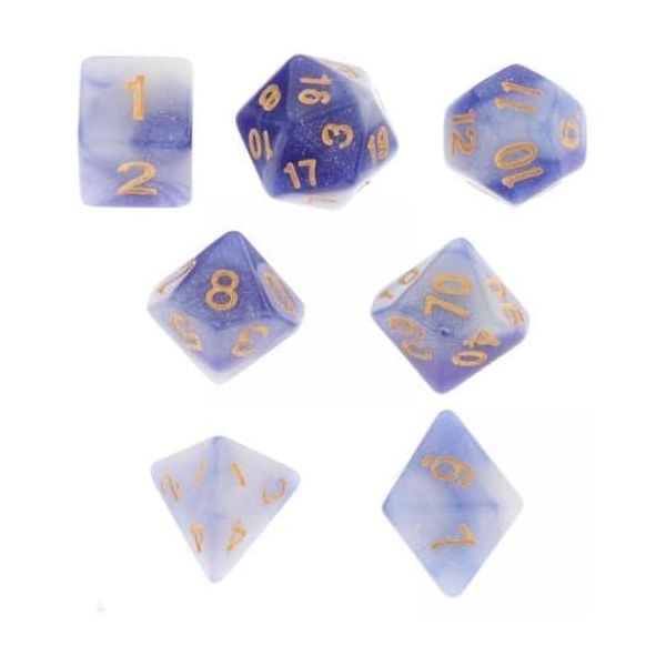 다면체 주사위 키트 마술 Harilla 킨 2xNDRPG 롤플레이 카지노 장난감 소품용 7개세트 멀티사이드 숫자 다