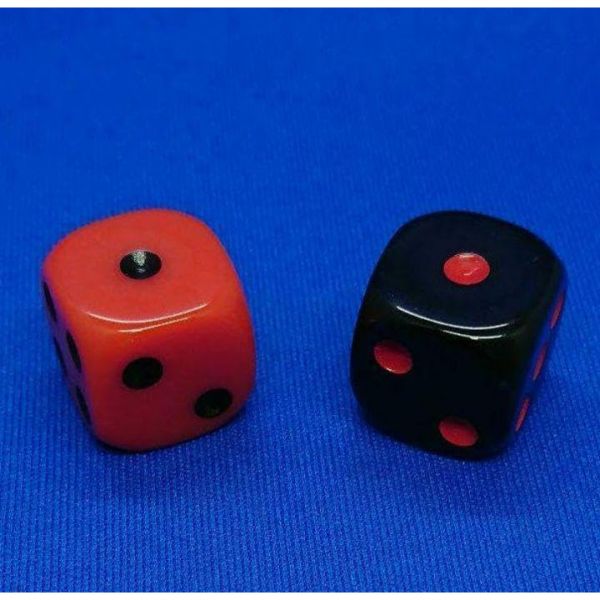 다면체 주사위 세트 DND 카지노 다이스 15mm x 아크릴 black red 각 1 개