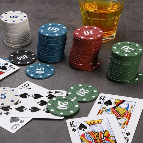 카지노칩 포커 게임 카드 겜블 방수 휴대용 100개입