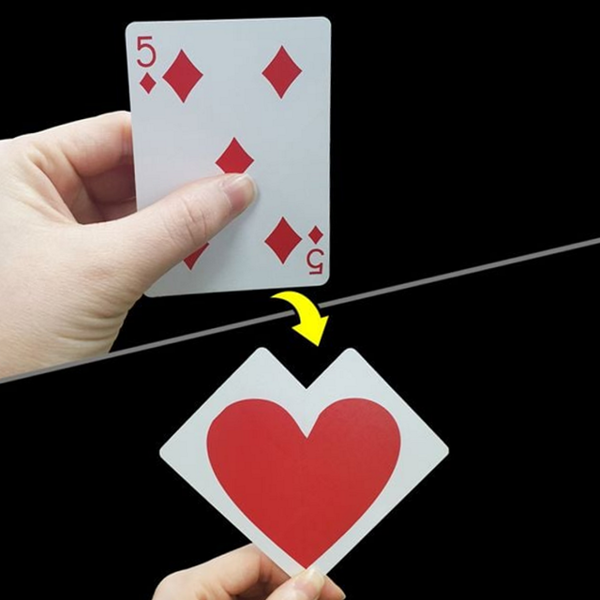 카드 마술 초보 트릭 휴대용 연출 변하는 하트 접는 변형 공연 마술 카드 카드 마술 초보 트릭 휴대용 연출