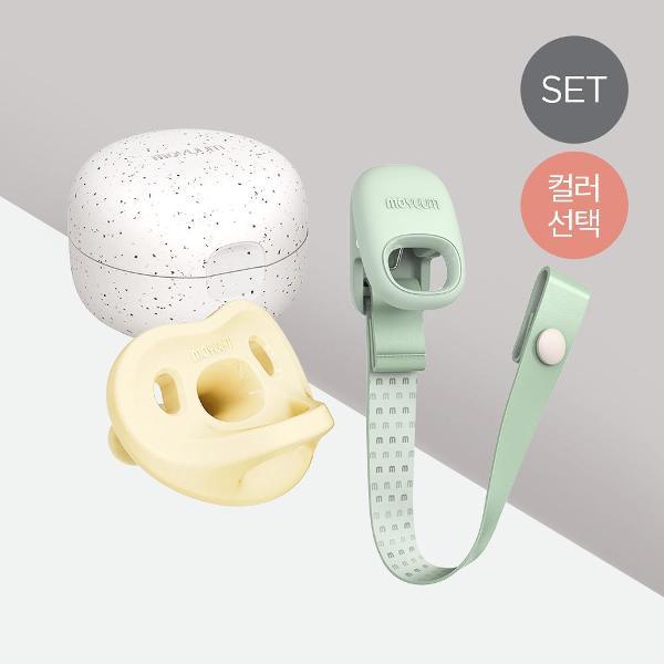모윰 올실리콘 마카롱 쪽쪽이+클립 스트랩 2종세트