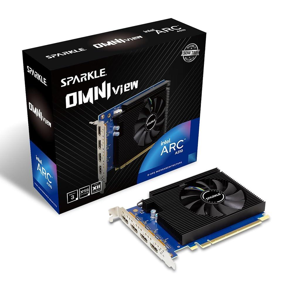 스파클 인텔 아크 A310 옴니 뷰 4GB GDDR6 4X HDMI 50W TBP 싱글 팬 슬롯 SA310F-4G 139967