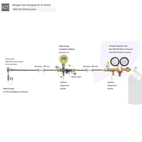 [오늘출발] XZT S4D 질소 조절기 에어 척 슈레이더 충격 충전 도구 공기 손실 없 커플링