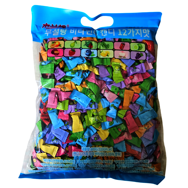 [오늘출발] 삼보국제식품 무설탕 비타민C캔디 12가지맛 800g 개별포장 사탕 대용량 약국 탕비실 사무실 간식