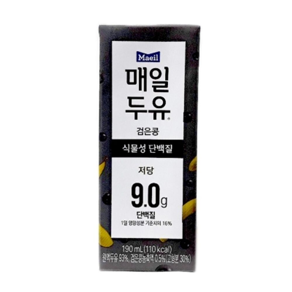 (190mlx12팩)매일두유 검은콩/식물성단백질/고단백/저당/구내식당/청소년/어린이/간식/노약자/환자/