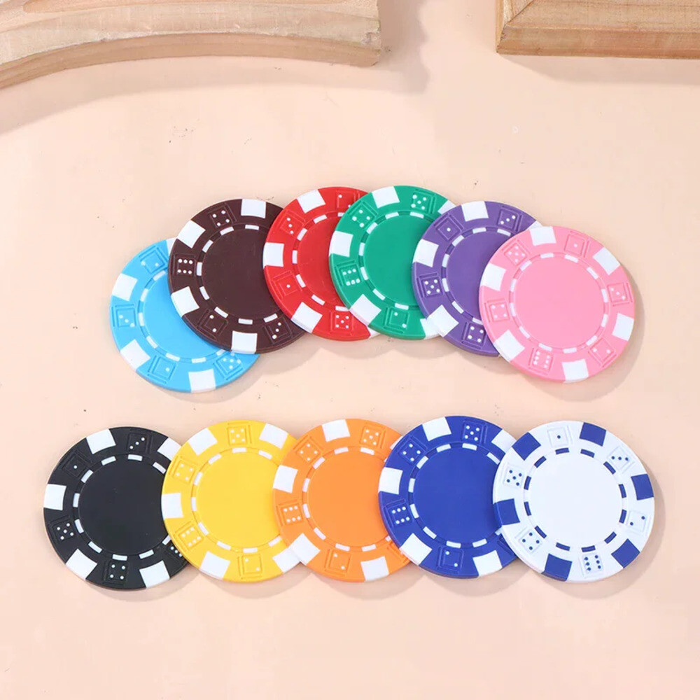 포커칩 10개 ABS 플라스틱 포커 칩 카지노 텍사스 홀덤 메탈 코인 11.5g 세트 액세서리