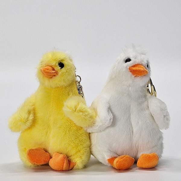 귀여운 661IIF04 뽀송이 플러피 오리 인형 키링 2Colors