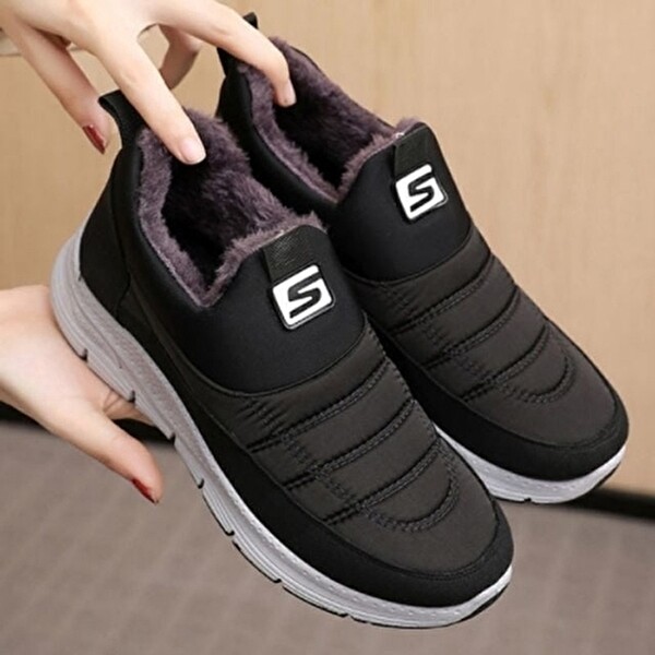 엄지척 심플 612GJX74 털신발 워킹화 스니커즈 여성방한화