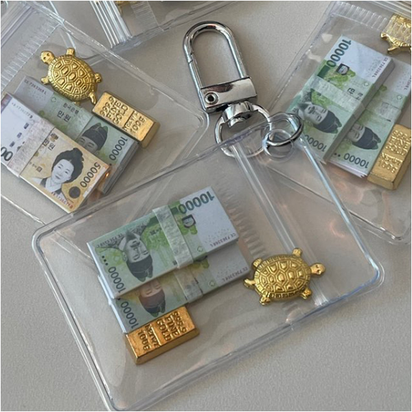 best 자체제작 금괴 거북이 금 신년 세뱃돈 용돈 돈 머니 부자 부적 행운 로또 키링 소품샵 열쇠고리 사은