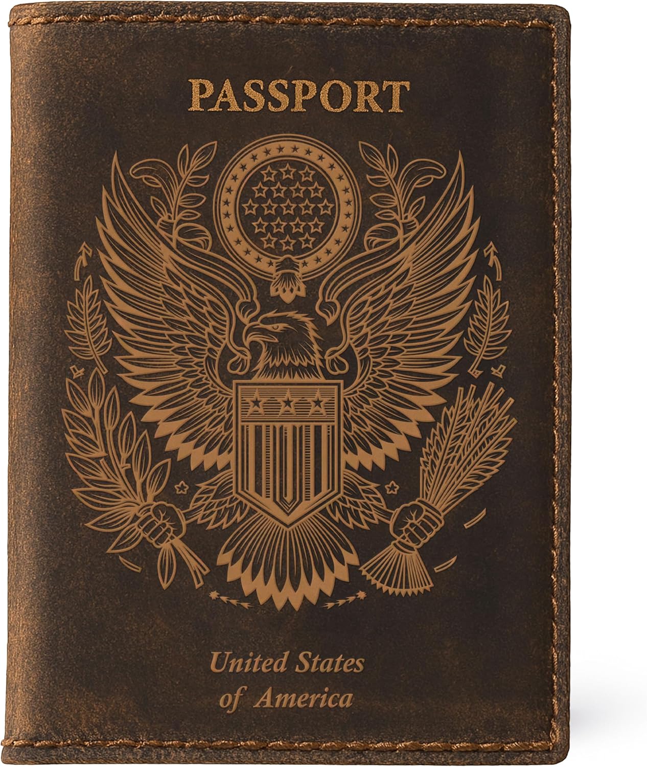 [오늘출발] 가죽 빌리지 여권 홀더 커버 - 카드 슬롯이 있는 여행용 지갑 남녀용 빈티지