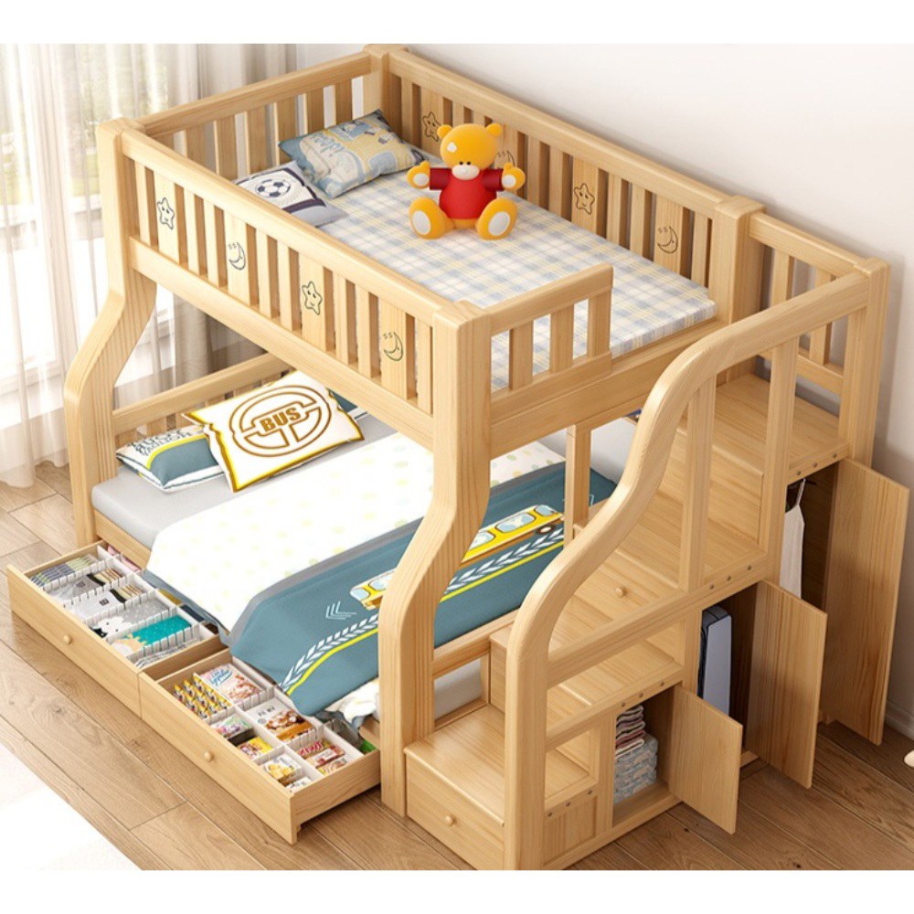 [오늘출발] 분리형 성인2층침대 매트 하단 원룸 예쁜 원목 2단 회색 상80하100 사이트