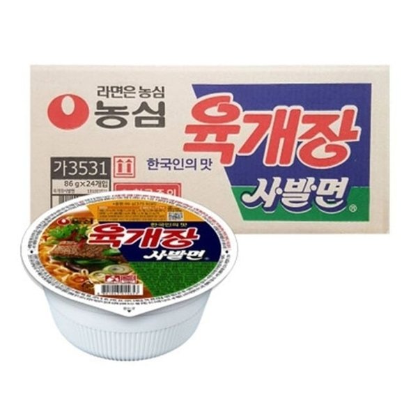 소모품 농심 육개장 사발면 86g 컵라면/24개/BOX