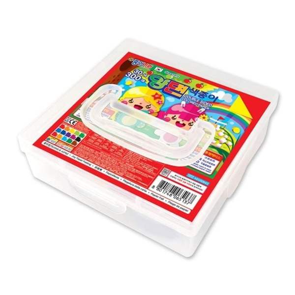 종이나라 141XQY61 12000 양면색종이 손잡이케이스 30색 300매 종이접기/(15x15cm) (1개)