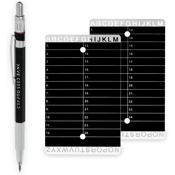 코인 지갑 가상화폐 암호화폐 비트코인 시드 은행 문구 저장소 금속 판 하드 지갑용 24단어 문구와 25번째