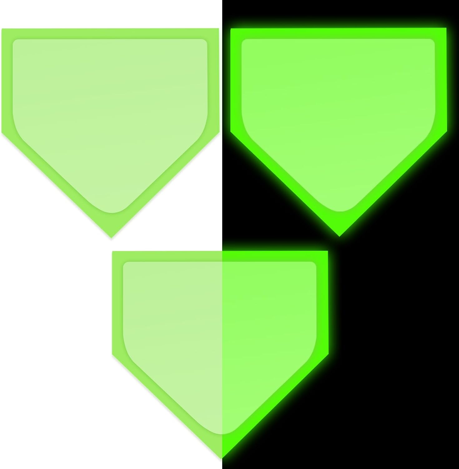 [오늘출발] 모토토 3 피스 글로우 인 더 다크 야구 고무 베이스 세트 투수의 일일 근력