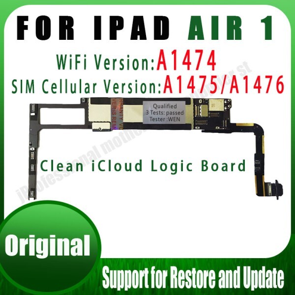 [오늘출발] iPad Air 1 마더보드용 무료 iCloud A1474/A1475 OR A1476 5 로직 Wifi 및 SIM 셀룰러 버전