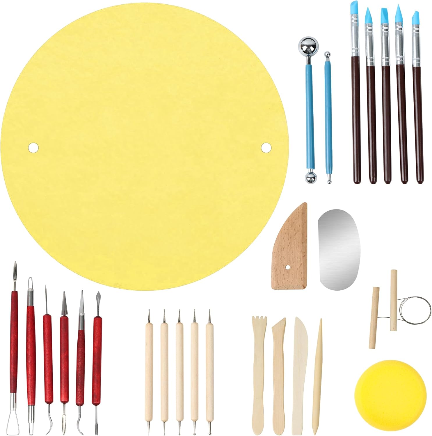 [오늘출발] 배트메이트가 포함된 KMSUPERB 도자기 도구 키트 - 27개의 PCS 점토 조각 세트 +