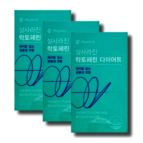 휴온스 살사라진 락토페린 다이어트 체지방감소 장용성 초유 단백질 6주분 3박스