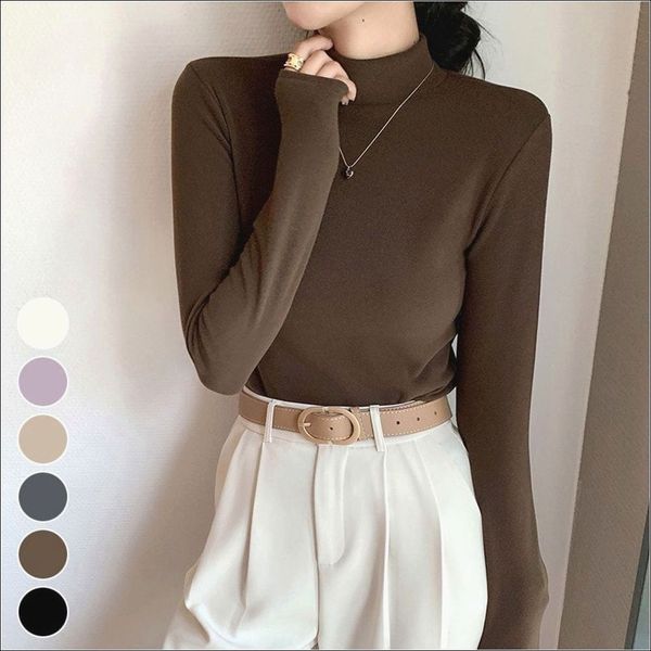 긴팔 BH86ZA32 하프넥 슬림핏 여자 반목티 티셔츠 폴라티 이너 겨울