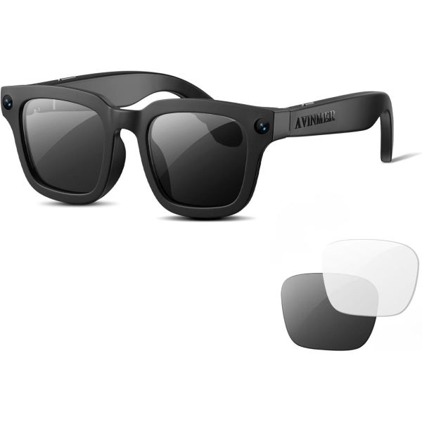 AVINMER AI 스마트 안경 사이클링 스포츠용 8MP 카메라 핸즈프리 동영상 녹화 블루투스 오디오 실시간 번역