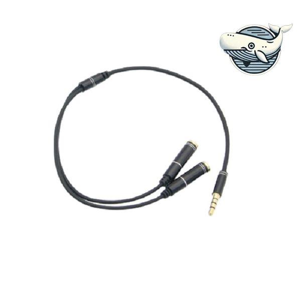 이어폰 이어잭 분배 블랙 케이블 길이 30cm 휴대폰이어폰젠더 이어폰연결잭 aux젠더 이어폰잭