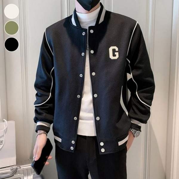 남성 RM549561 봄버자켓 데일리 G패치 레터드 클래식 간절기 점