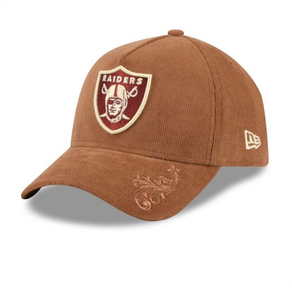 New Era 뉴에라 Las Vegas Raiders 9forTY A-프레임 스냅백 모자 Ornamental Corduroy - OSFM