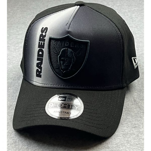New Era 뉴에라 9forTY Las Vegas Raiders A-프레임 스냅백 모자 조절가능한 블랙 Fade 캡