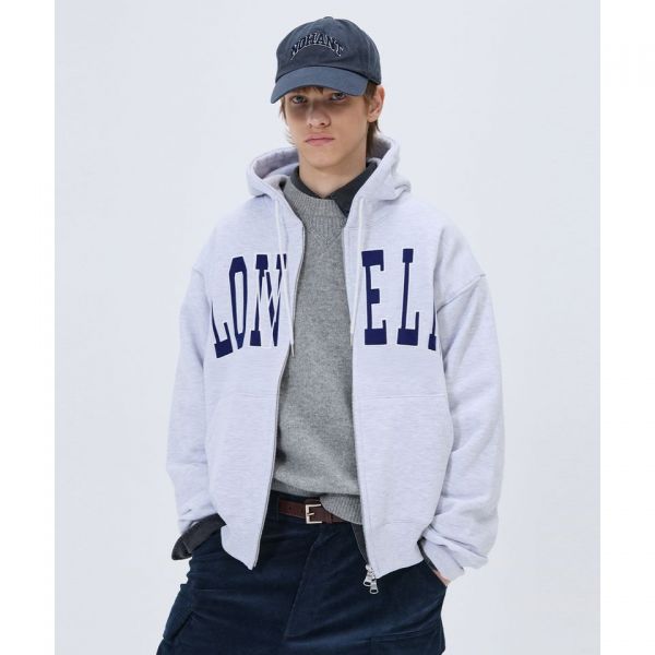 노앙 NOHANT LONELYLOVELY FELT HOODIE ZIP-UP GRAY 0NHQ3SW01134 144938