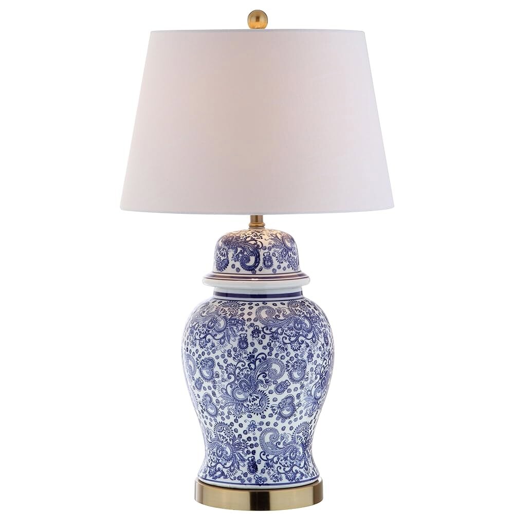 [오늘출발] 조나단 Y JYL3008A 엘리스 29.5인치 세라믹 LED 테이블 램프 전통 침대 옆 책상 나이트스탠드 침실 거실