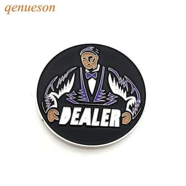 [오늘출발] High Quality 1PC 55MM Texas Holdem Metal Button Poker Chips Souvenir DEALER Board Games