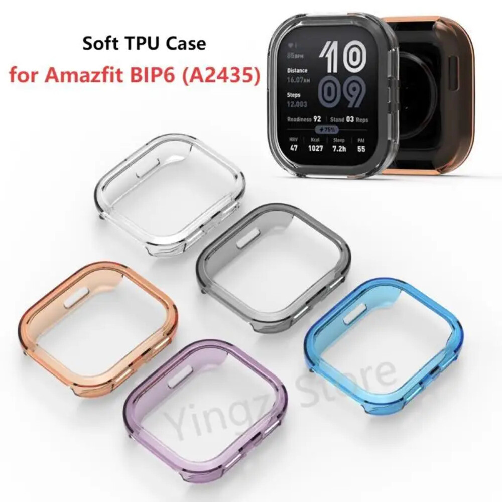 [해외] Amazfit BIP 6 A2435 용 소프트 TPU 케이스 Bip6 액세서리 스마트 시계 스트랩 범퍼 커버 보호대