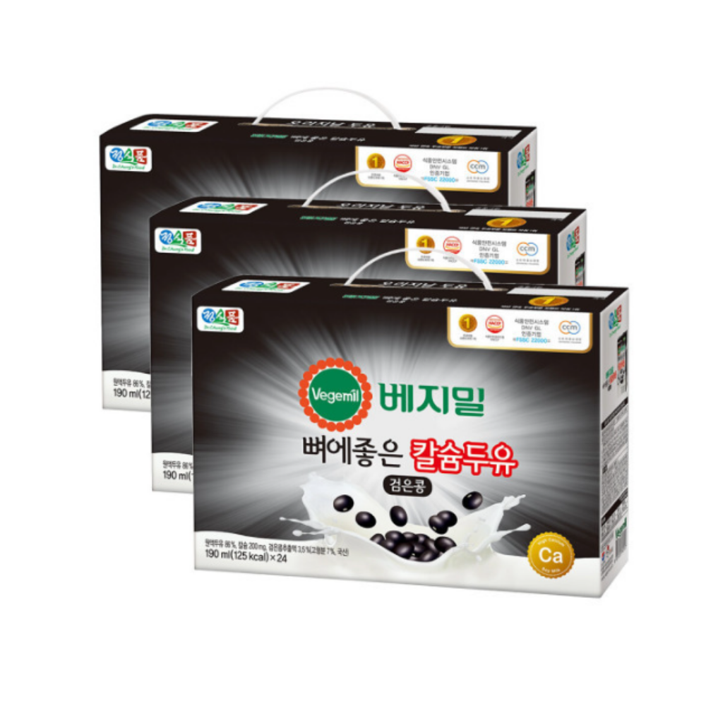 베지밀 베지밀 뼈에좋은 칼슘 검은콩 두유 190ml 72팩