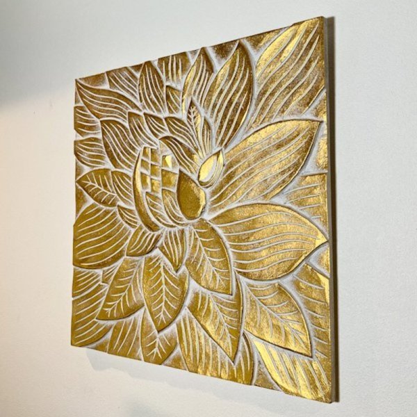 릴리프 로터스 조각 벽걸이 패널 B타입 발리풍 아시아 인테리어 세련된 공간 연출