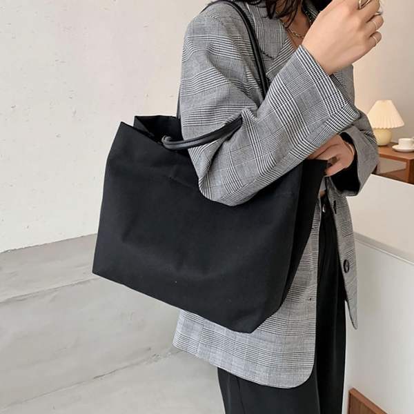 여자 OID962Y5 데일리 스트릿 기본 무지 캔버스 가방 숄더백