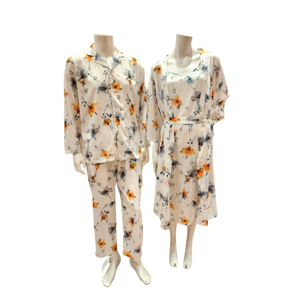 [신세계백화점]트라이엄프 (대전신세계)커플잠옷 프리미엄 30D 플라워  여성 풀 가운 남성 파자마세트 (TFWOP121 OP122 TEMPJ12...