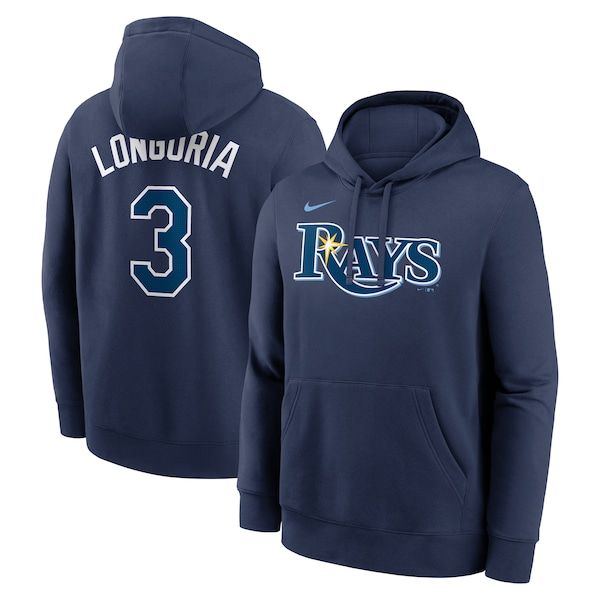 [해외] 해외 나이키 MLB Evan Longoria 탬파베이 레이스 Player Name  Number Club Hoodie - Navy 1238492