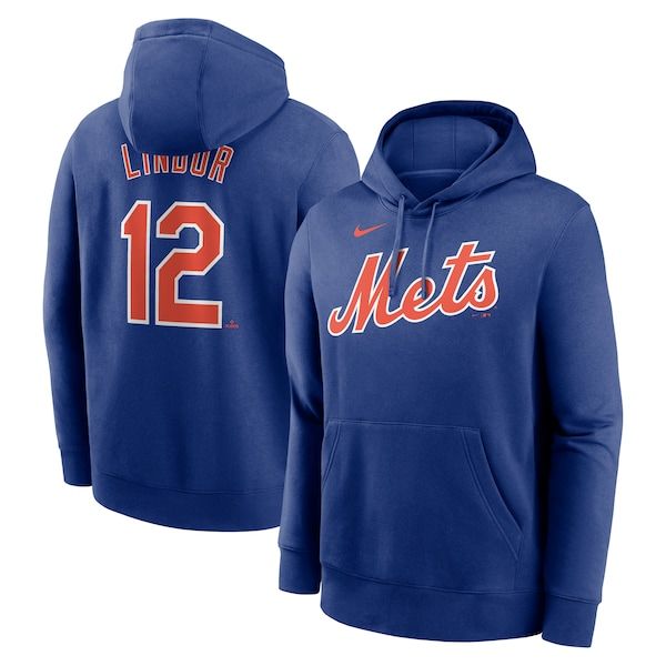 [해외] 해외 나이키 MLB Francisco Lindor 뉴욕 메츠 Player Name  Number Club Hoodie - Royal 1238470