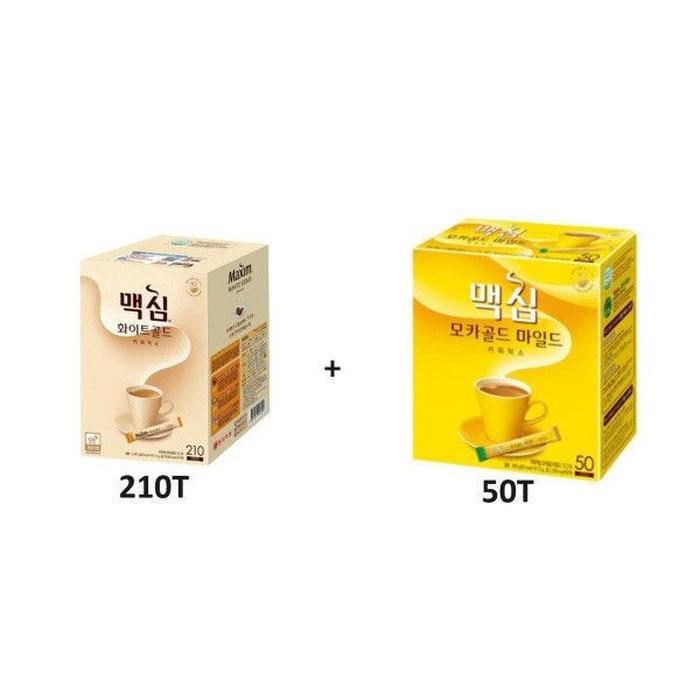 맥심 대용량 커피 화이트골드 210T 1개 모카골드 50T 1개