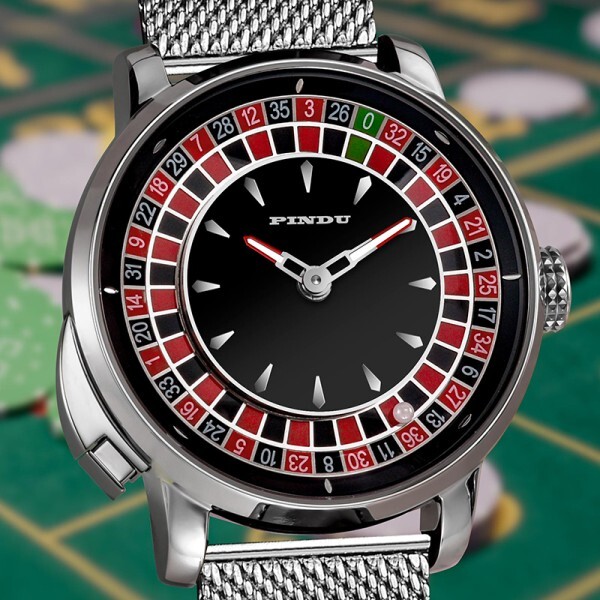 [오늘출발] PINDU 남성호환 식 시계 NH35 룰렛 회전 사파이어 유리 방수 최고 브랜드 럭셔리 패션