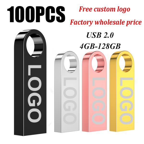 금속 플래시 드라이브 무료 로고 블랙 32GB 펜 16GB 메모리 스틱 키 체인 U 디스크 64GB 8GB 100