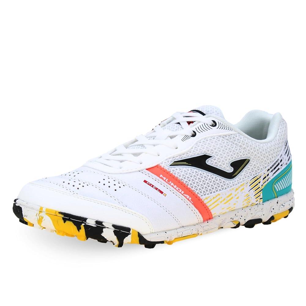 Joma 축구 부츠 터프 6.5-12 US - 프로페셔널 클리트 극세사 갑피 크롬 밑창 힐 강화 문다이얼 화이트