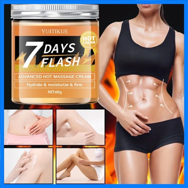 7일 플래시 어드밴스드 핫 마사지 크림 60g - 끈적임 없이 쉽게 흡수 피부 보습 및 탄력 강화