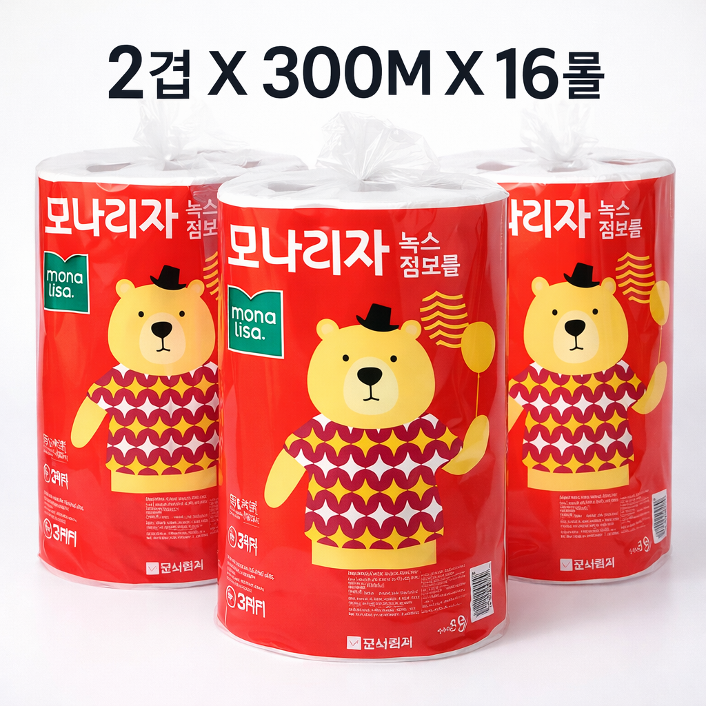 강원평창수 모나리자 점보롤 2겹 300M X 16롤 모나리자