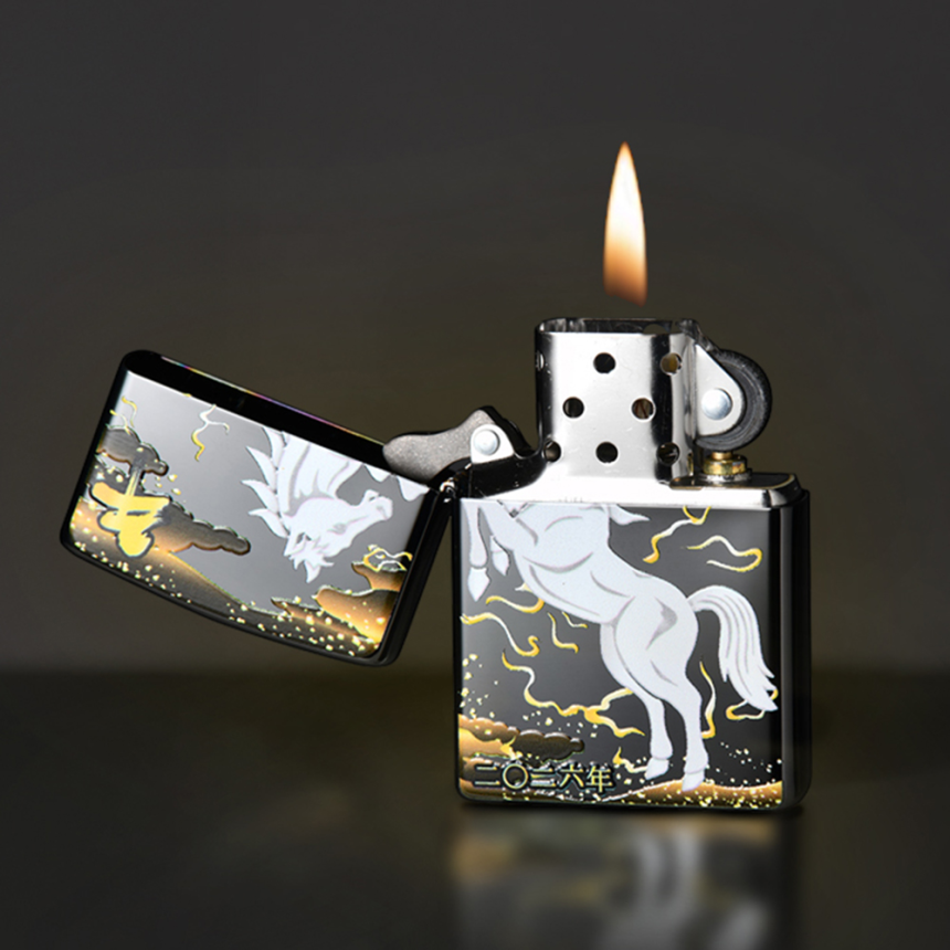 [신명글로빅스][오늘출발] 지포(라이터오일) 지포라이터 Zippo ZA-6-3 말의 해 블랙 133ml오일증정