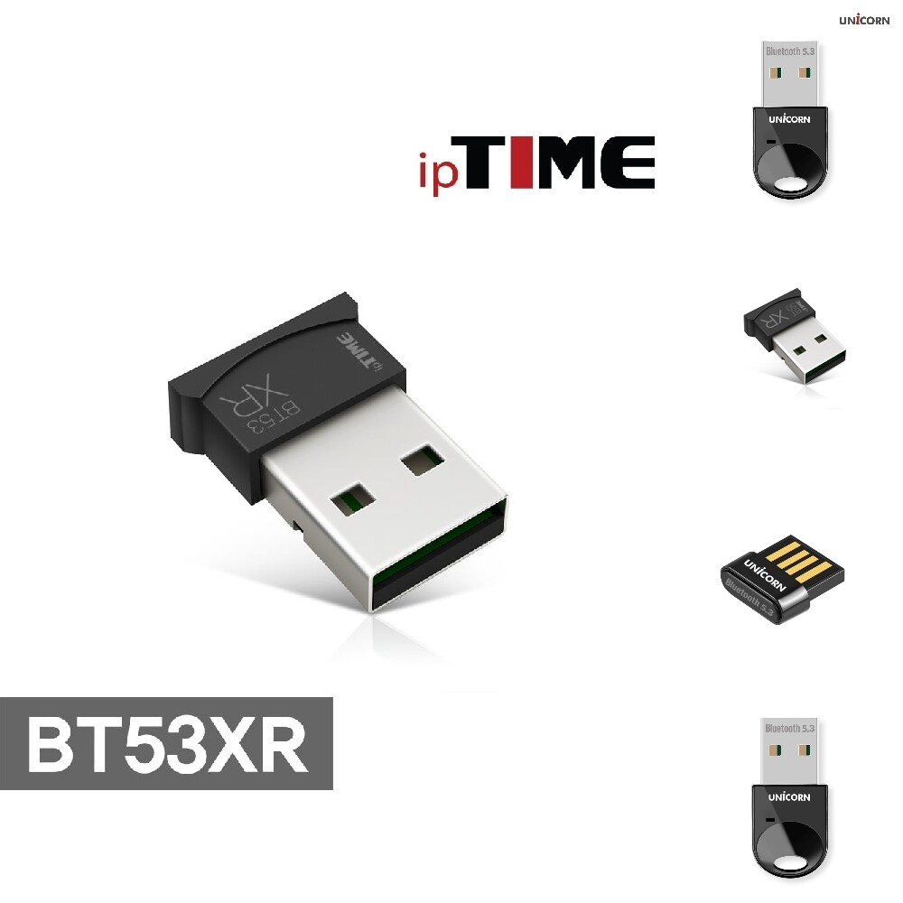 ipTIME 블루투스 5.3 동글 블랙/연결/무선/미러링/수신기/동글이/불루투스/둥글이/컴퓨터/USB/데스크탑