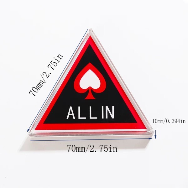 [오늘출발] 포커 게임/카드 딜러 버튼 칩 삼각형 올인 홈 크리스탈 액세서리
