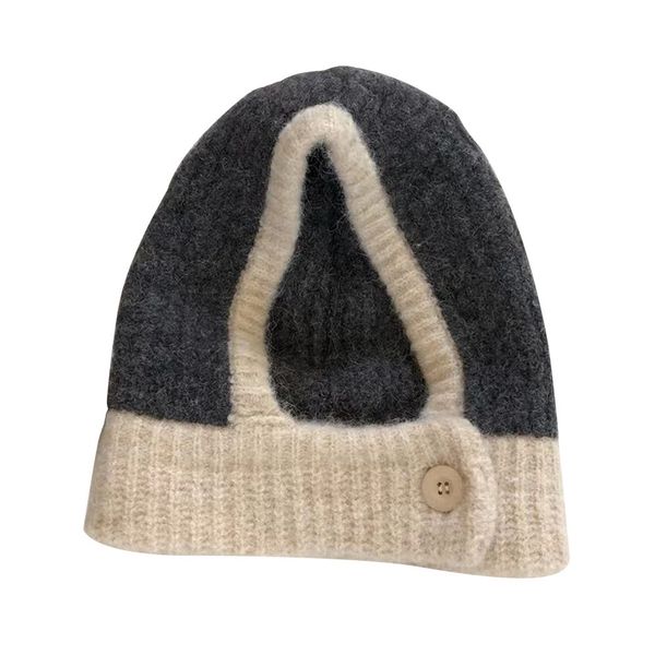 후드 724EYX56 니트 단추 넥워머 겨울 방한 여성 바라클라바