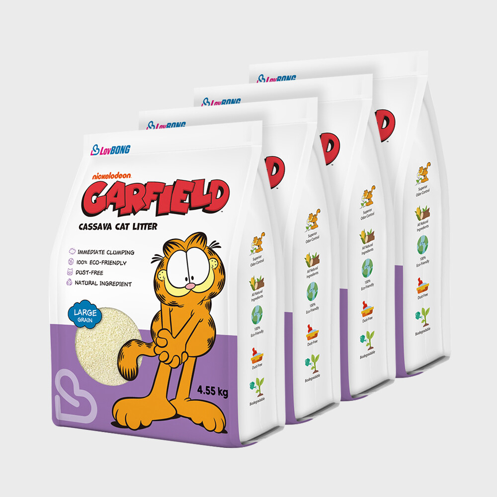 [오늘출발] 가필드 4개세트 가필드 고양이모래 보라(굵은입자) 4.55kg 카사바모래
