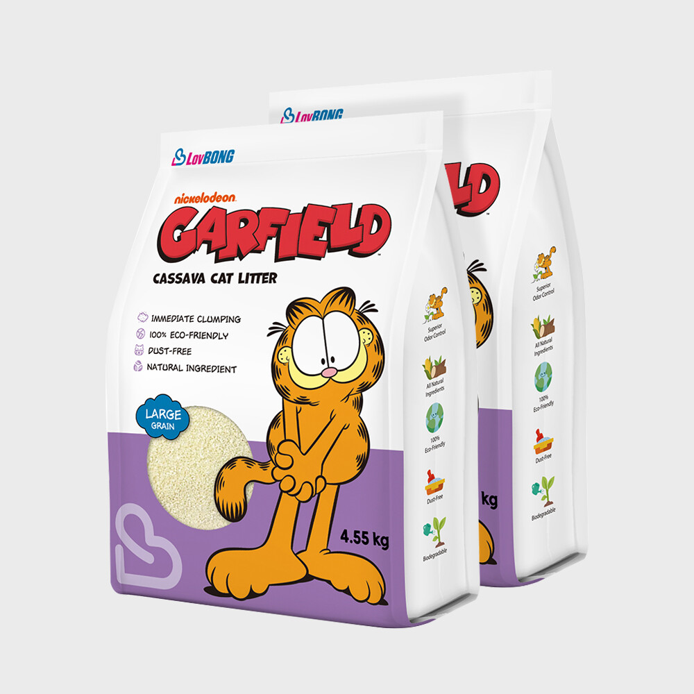 [오늘출발] 가필드 2개세트 가필드 고양이모래 보라(굵은입자) 4.55kg 카사바모래